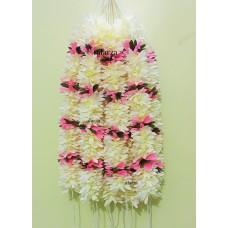 Afarza Veni Gajra Hair Bun Artificial mogra Jasmine Juda Scrunchies For Women white-babypink 4 pieces pack Afarza Veni Gajra Hair Bun Artificial mogra Jasmine Juda Scrunchies For Women white-babypink 4 pieces pack