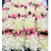 Afarza Veni Gajra Hair Bun Artificial mogra Jasmine Juda Scrunchies For Women white-babypink 4 pieces pack