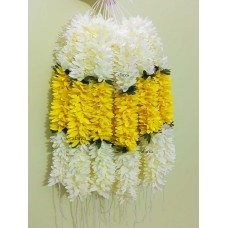 Afarza Veni Gajra Hair Bun accessories Artificial mogra Jasmine Juda For Women Pack 4 pieces (yellow white) Afarza Veni Gajra Hair Bun accessories Artificial mogra Jasmine Juda For Women Pack 4 pieces (yellow white)